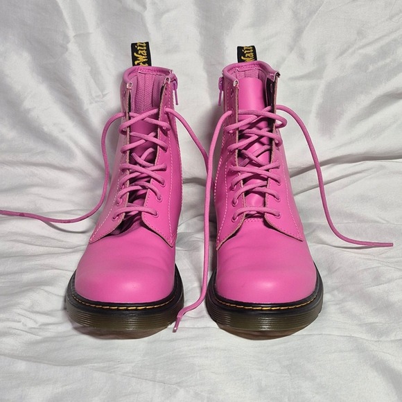 Dr. Martens hot pink combat boots Air Wair zip lace up women's 7 men's 6 - Picture 4 of 11